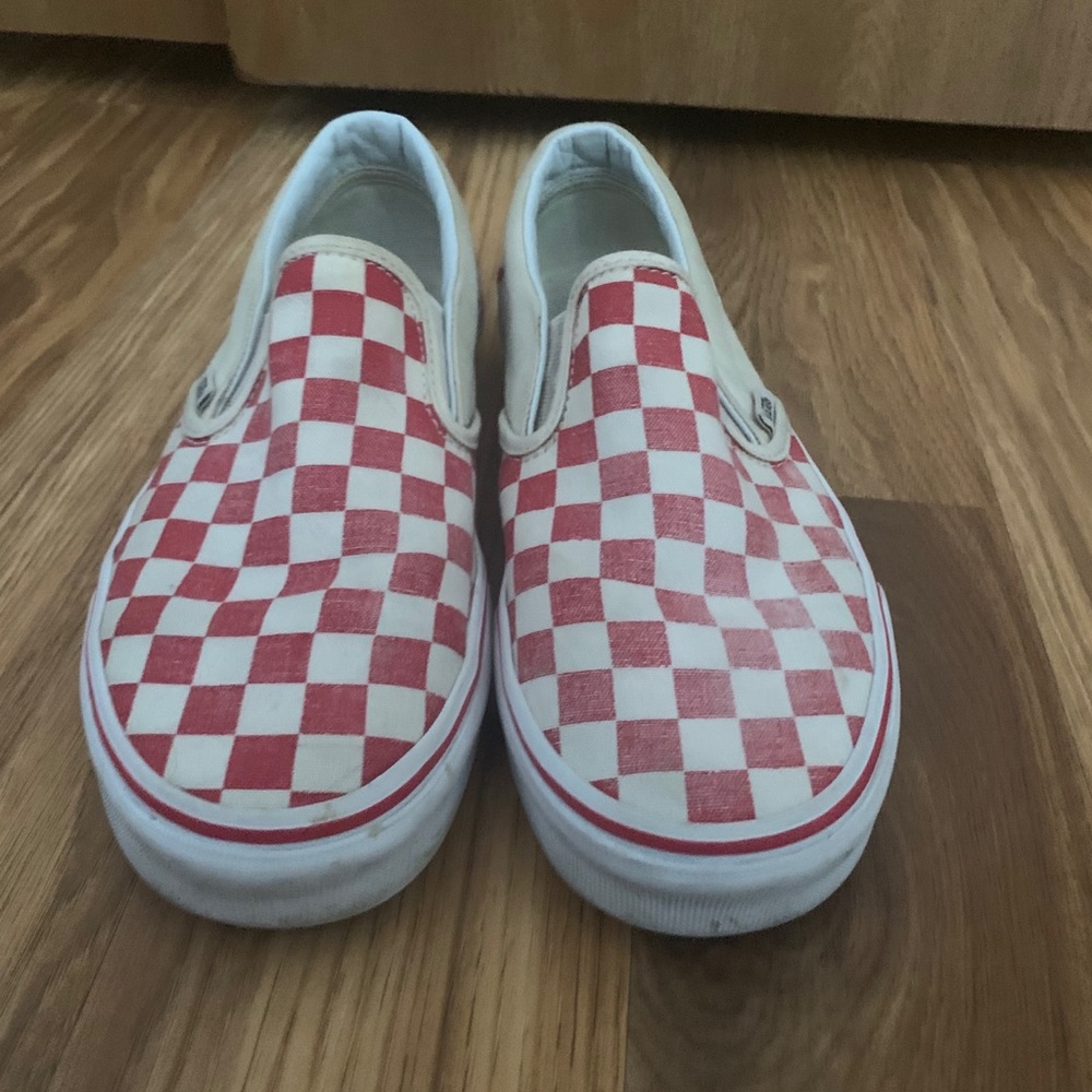 Vans Slip-On Red & White Checkered Skate Shoes